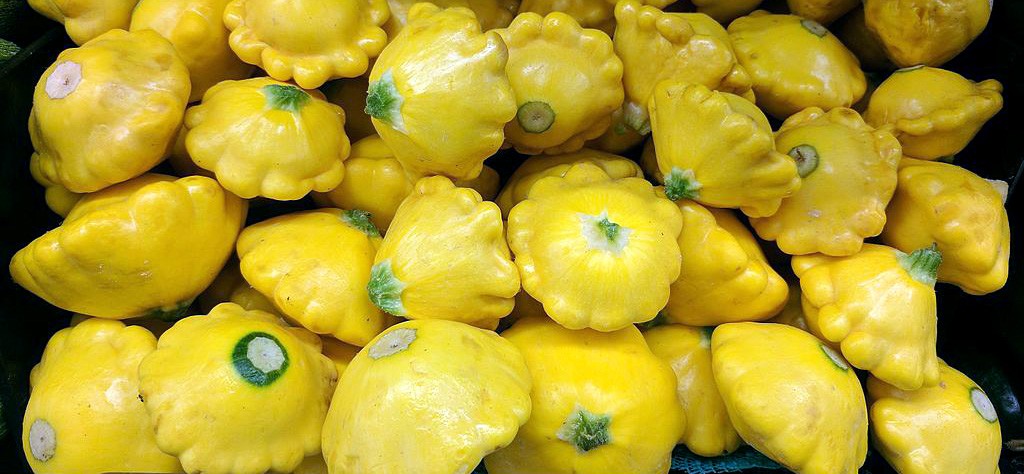 Patty pan, crookneck, or other summer squashes are good in squash casserole. Photo credit: Ijon. 