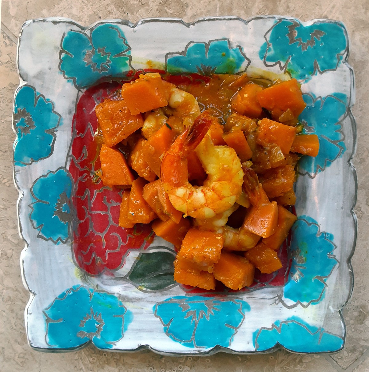 bengali squash curry with shrimp