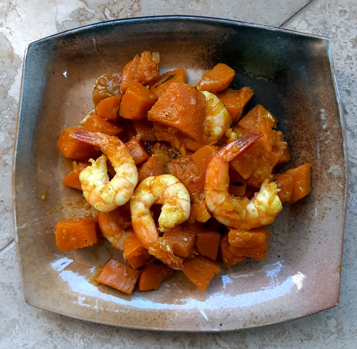 Bengali squash curry with shrimp - mishti kumro